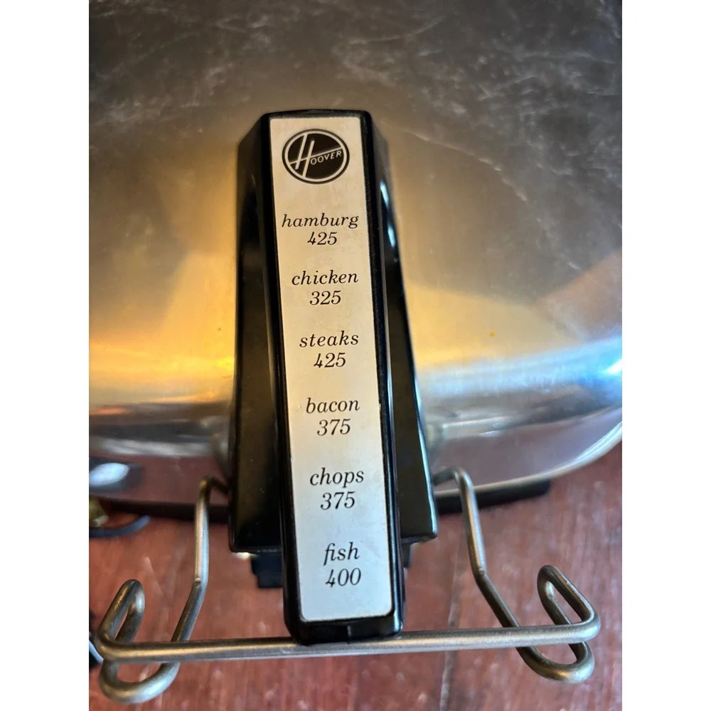 Hoover Vintage Electric Stainless Steel Fry Pan Skillet with Warming Tray 8650